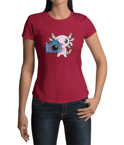 Playera Axolotzin Fotografo Ajolote Adulto E Infantil