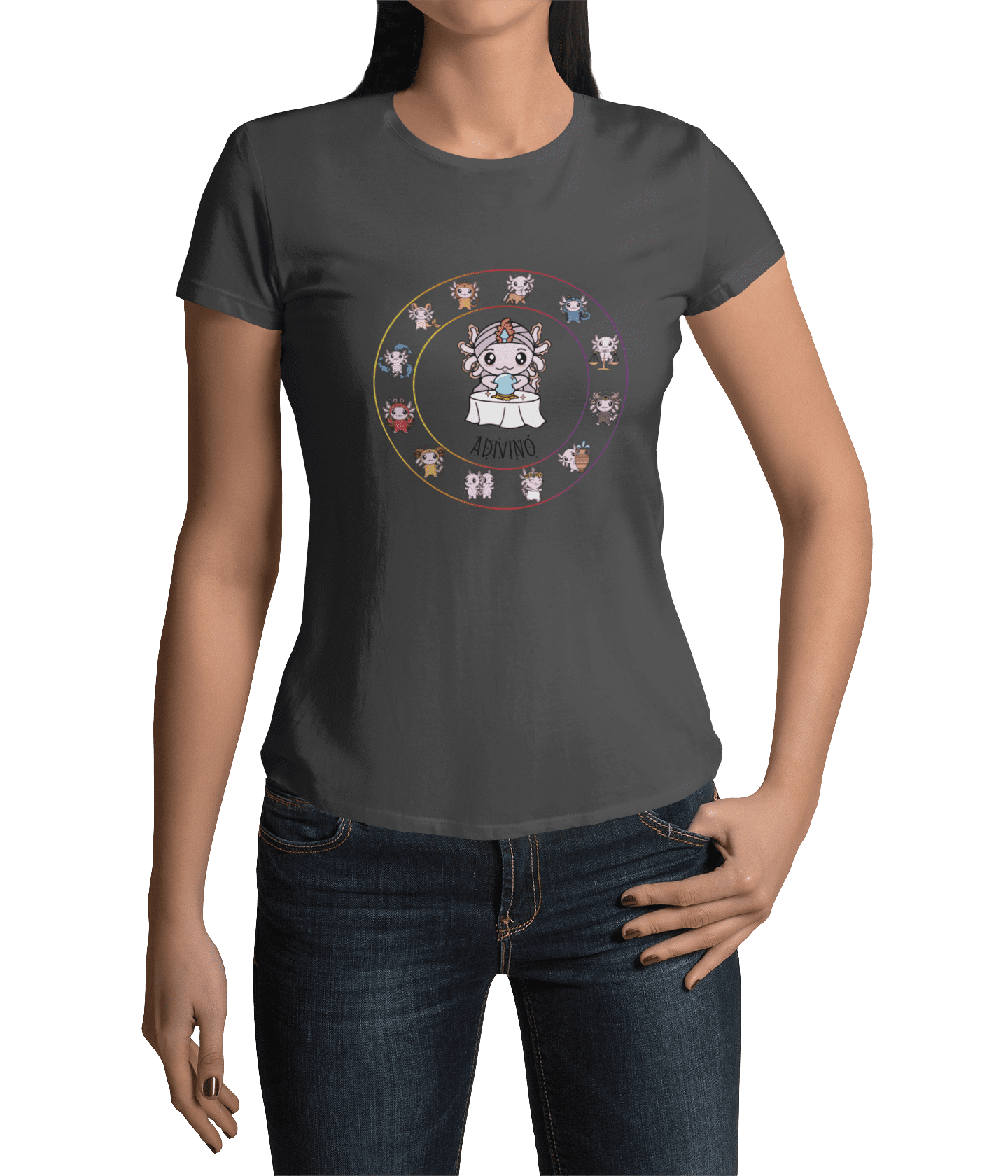 Playera Horoscopos Adivino Axolotzin Ajolote Adulto E Infantil