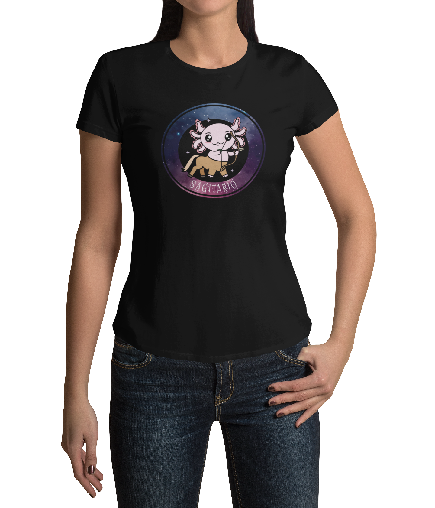 Playera Axolotzin Horoscopos Galaxy Sagitario Ajolote Adulto E Infantil