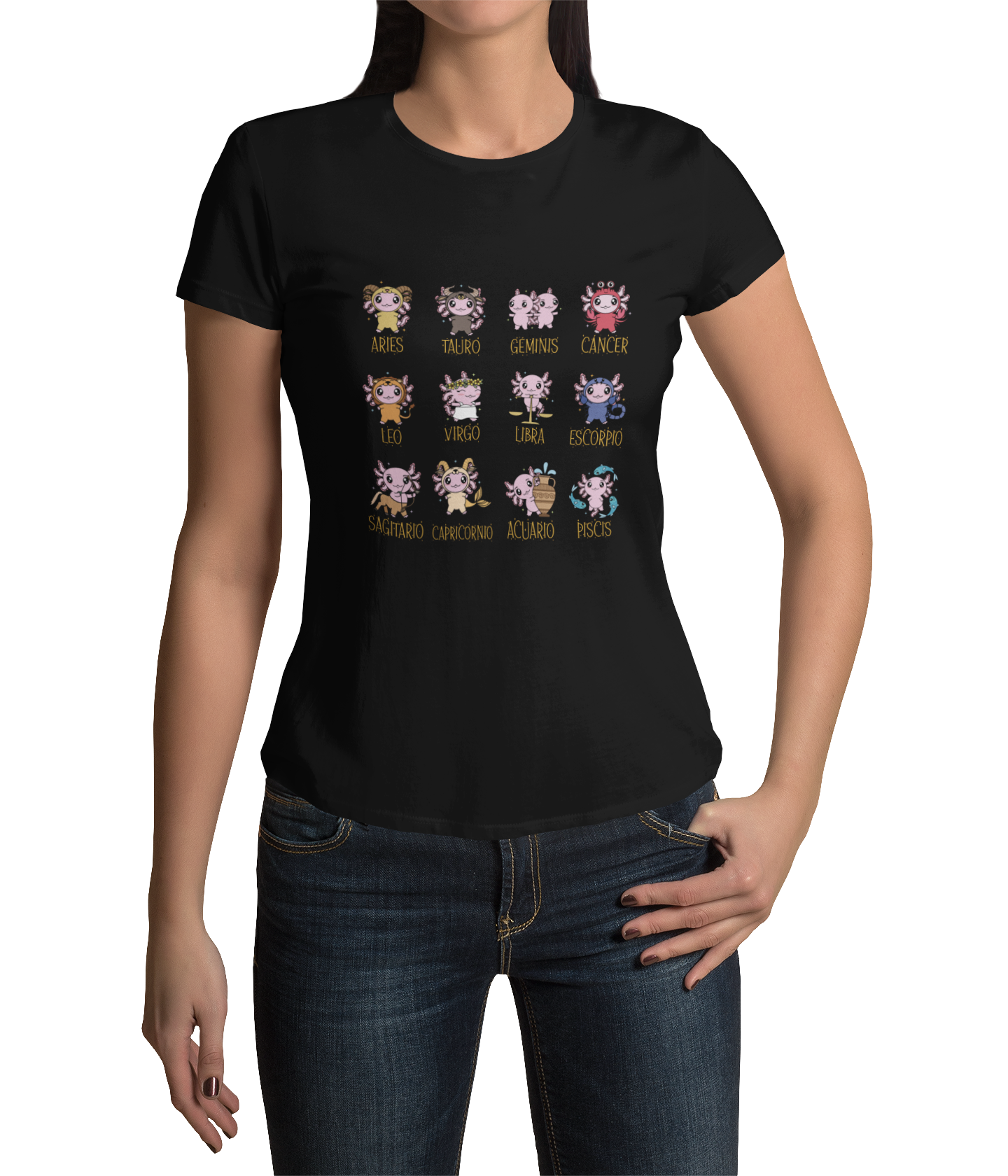 Playera Axolotzin Horoscopos Ajolote Adulto E Infantil