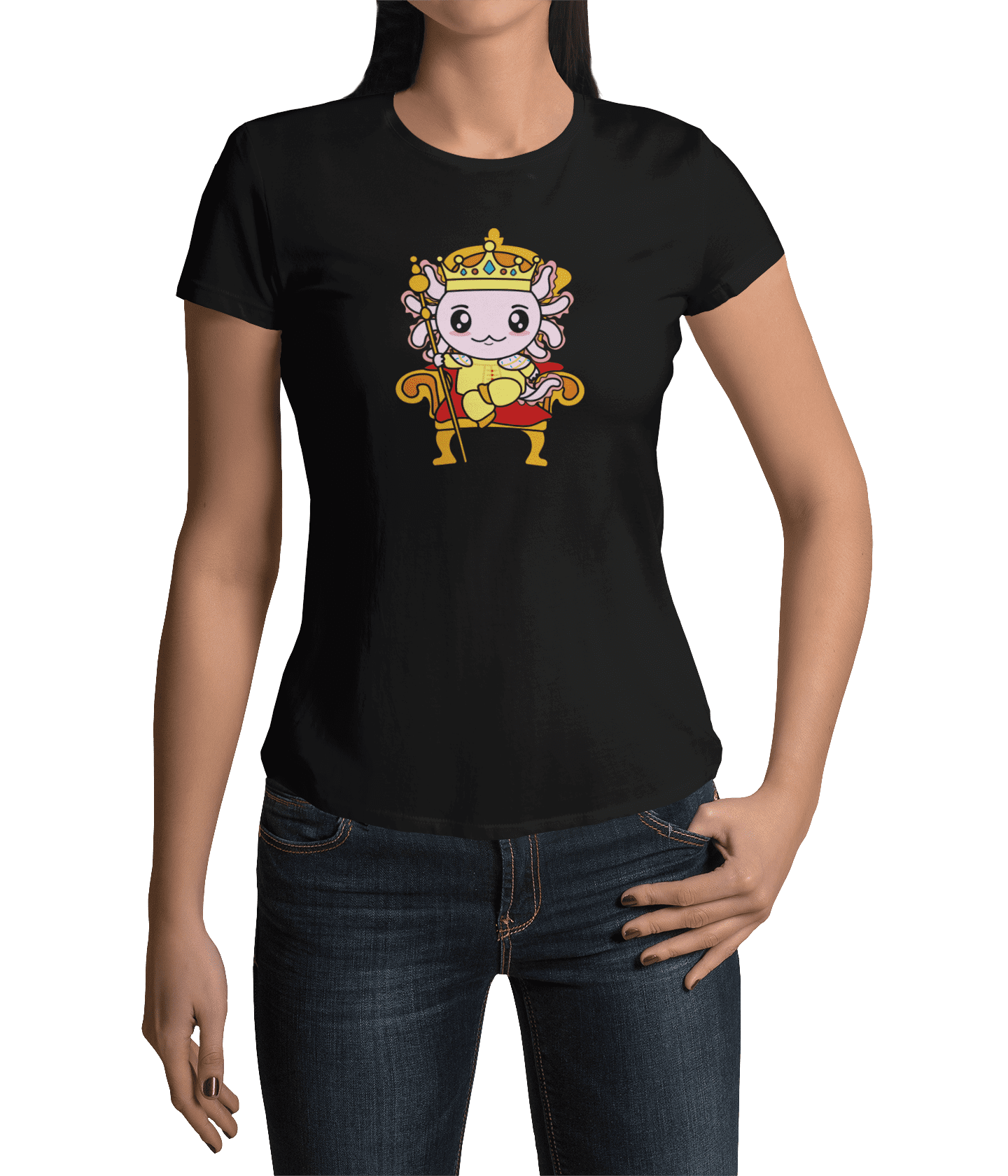 Playera Axolotzin Rey Ajolote Adulto E Infantil