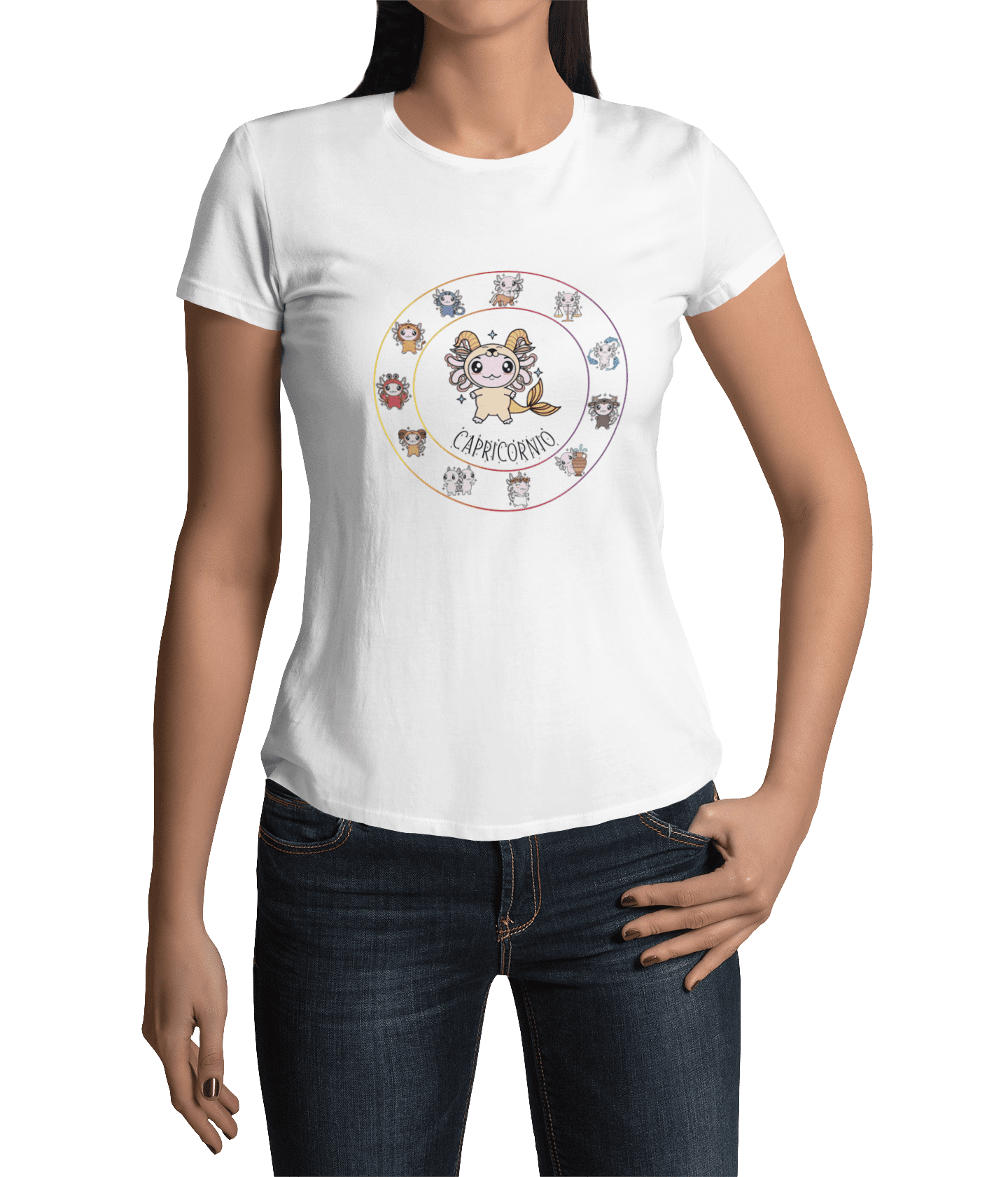 Playera Horoscopos Capricornio Axolotzin Ajolote Adulto E Infantil