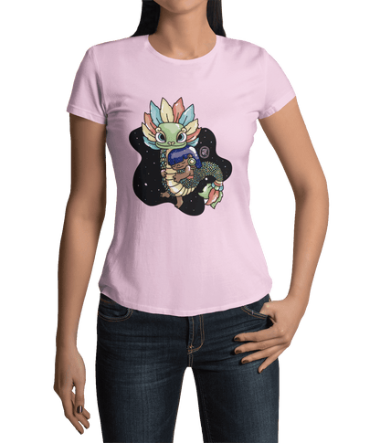 Playera Ajolotito Niña Y Quetzalcoatl Mirari Chan