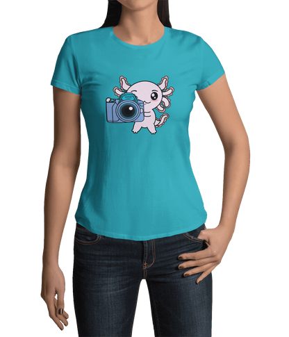 Playera Axolotzin Fotografo Ajolote Adulto E Infantil