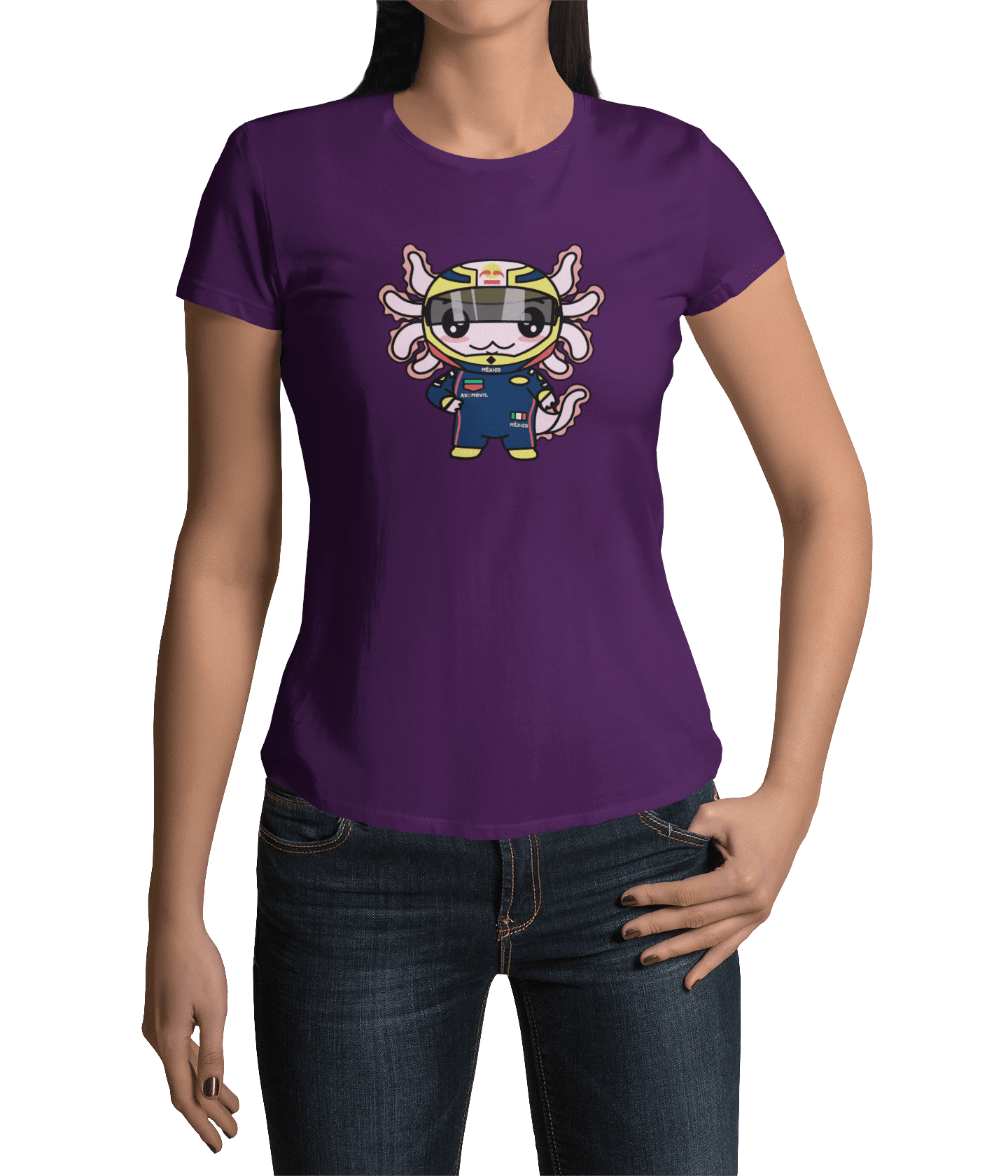 Playera Axolotzin Piloto De Carreras Ajolote Adulto E Infantil