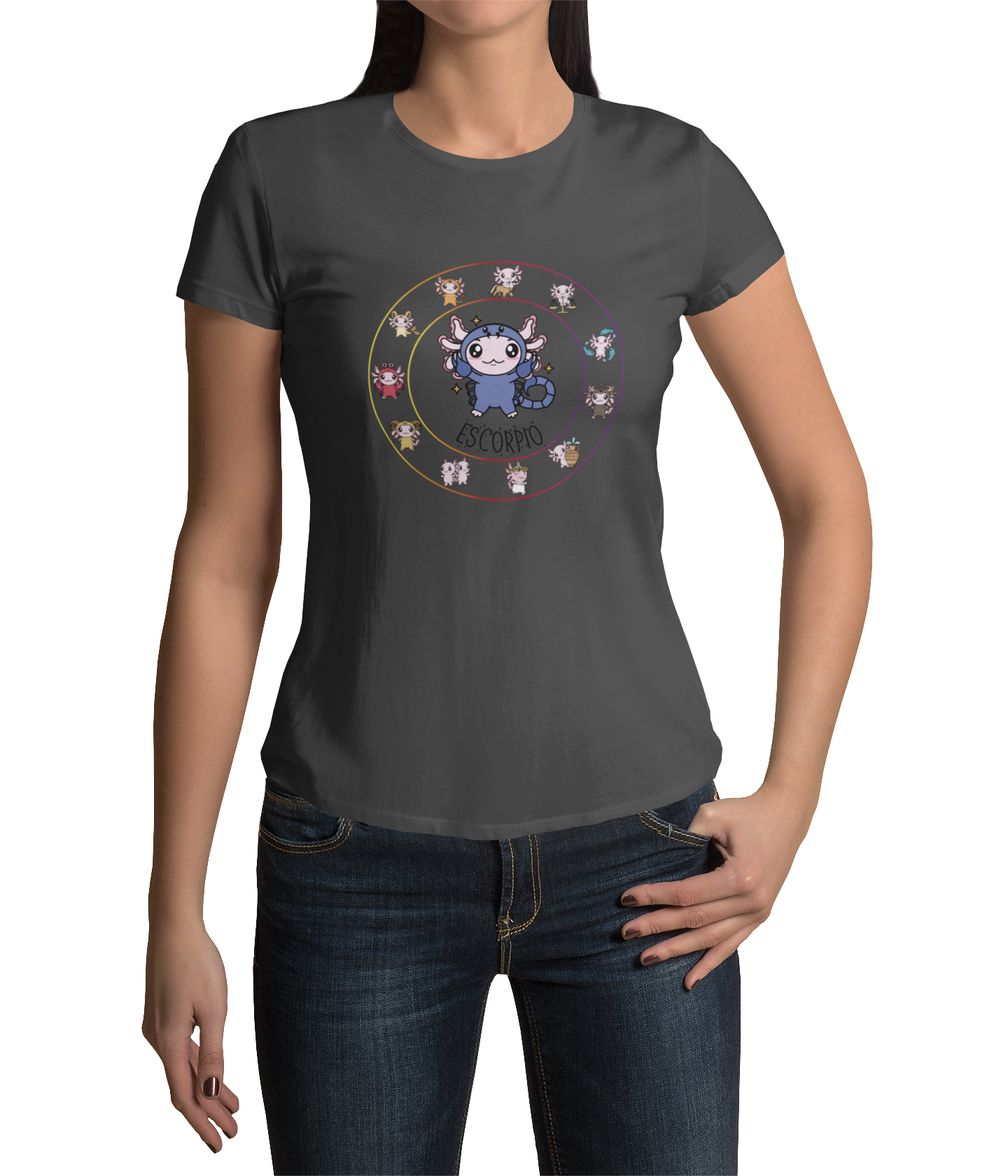Playera Horoscopos Escorpio Axolotzin Ajolote Adulto E Infantil