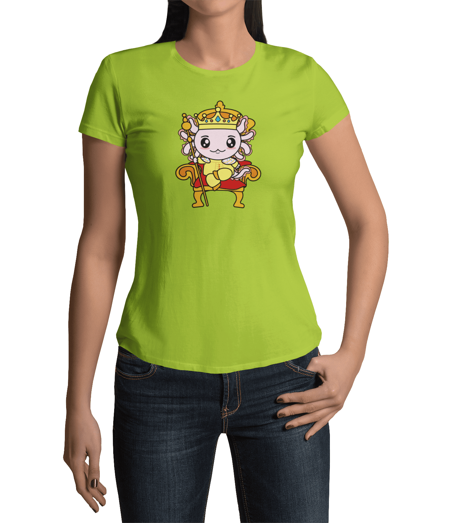 Playera Axolotzin Rey Ajolote Adulto E Infantil