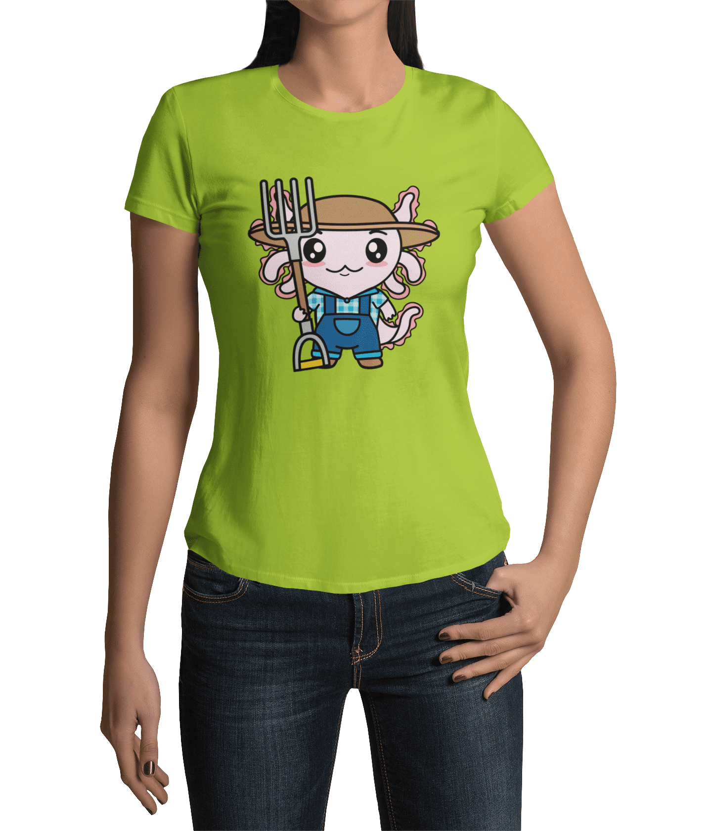 Playera Axolotzin Granjero Ajolote Adulto E Infantil