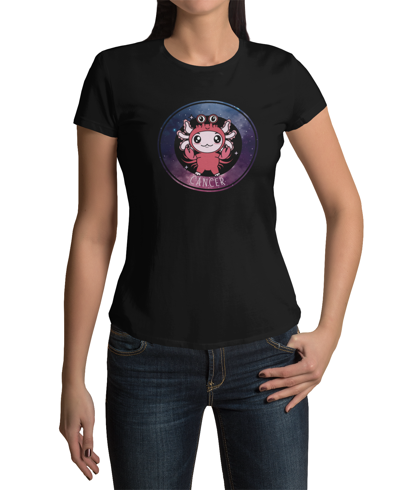 Playera Axolotzin Horoscopos Galaxy Cancer Ajolote Adulto E Infantil