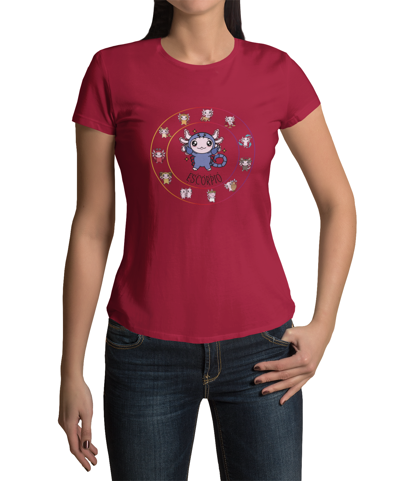 Playera Horoscopos Escorpio Axolotzin Ajolote Adulto E Infantil