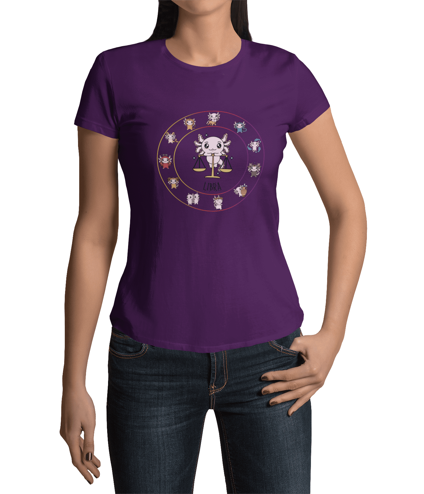Playera Horoscopos Libra Axolotzin Ajolote Adulto E Infantil