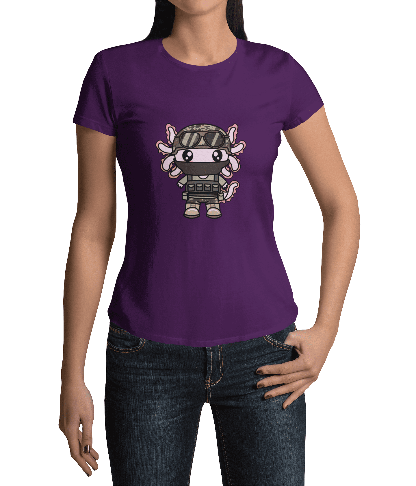 Playera Axolotzin Militar Ajolote Adulto E Infantil