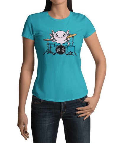 Playera Axolotzin Baterista Ajolote Adulto E Infantil