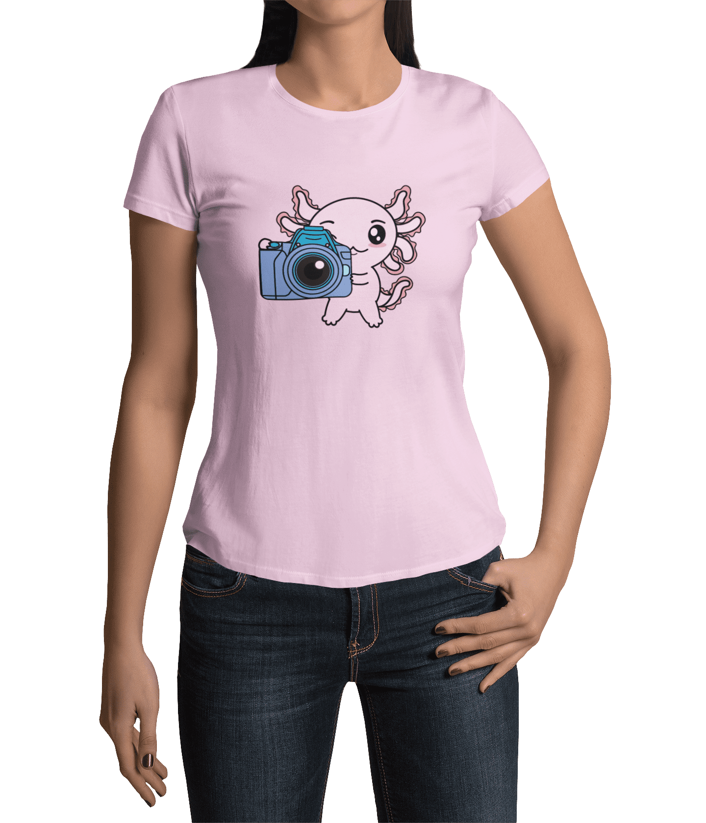 Playera Axolotzin Fotografo Ajolote Adulto E Infantil