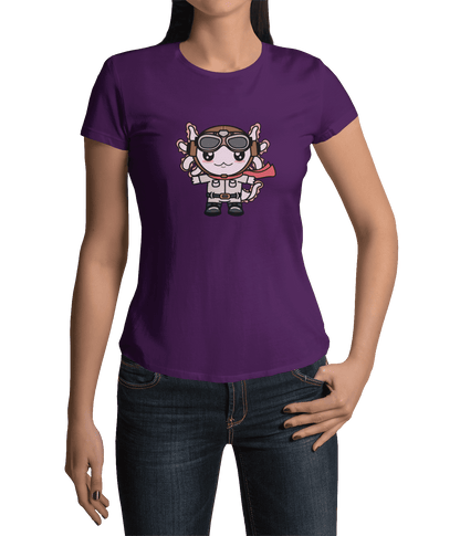 Playera Axolotzin Aviador Ajolote Adulto E Infantil