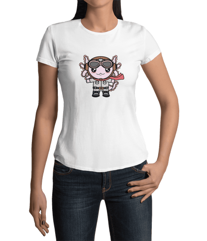 Playera Axolotzin Aviador Ajolote Adulto E Infantil