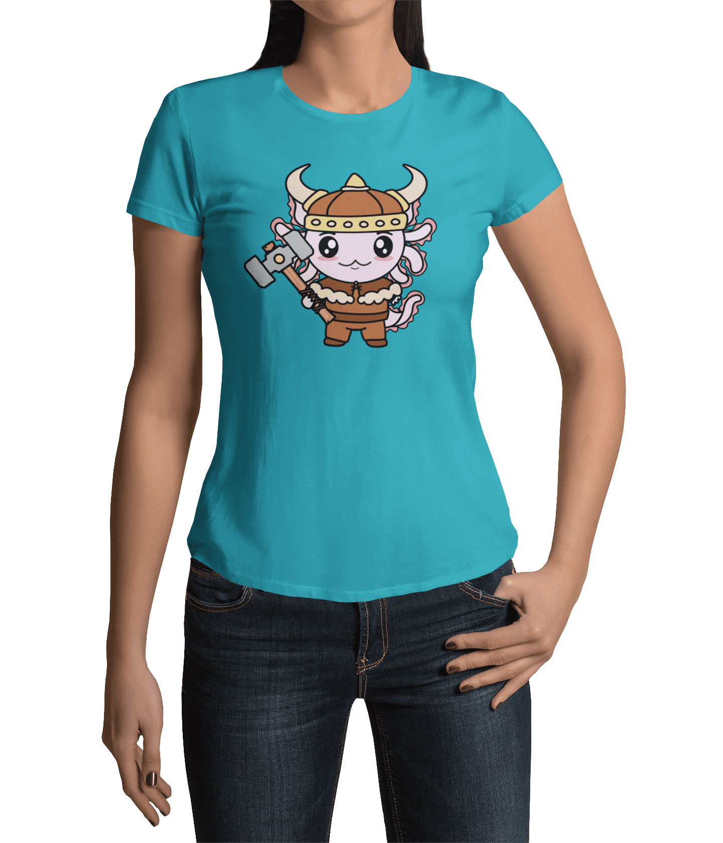 Playera Axolotzin Vikingo Ajolote Adulto E Infantil