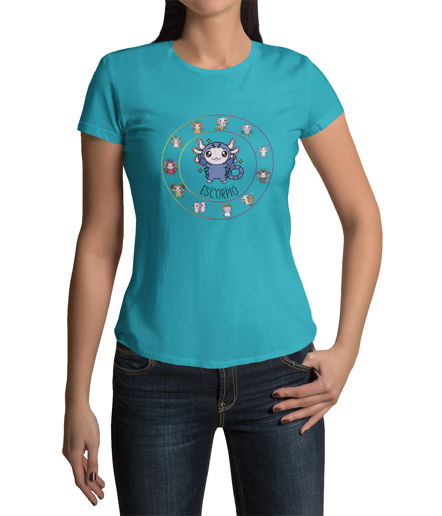 Playera Horoscopos Escorpio Axolotzin Ajolote Adulto E Infantil