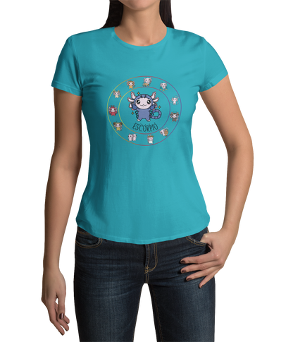 Playera Horoscopos Escorpio Axolotzin Ajolote Adulto E Infantil