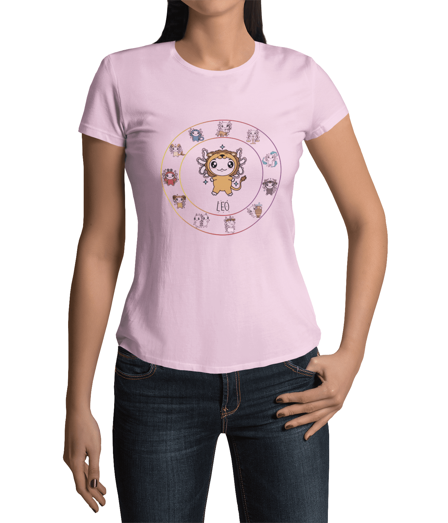 Playera Horoscopos Leo Axolotzin Ajolote Adulto E Infantil