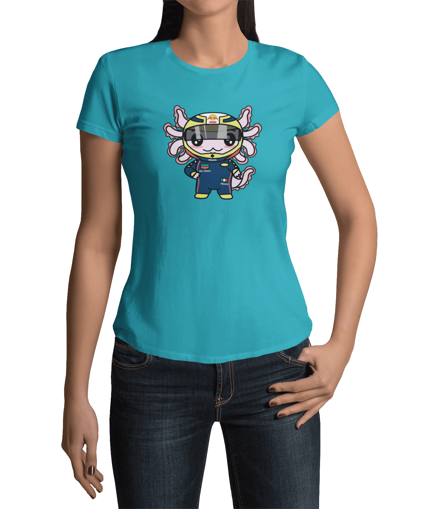 Playera Axolotzin Piloto De Carreras Ajolote Adulto E Infantil