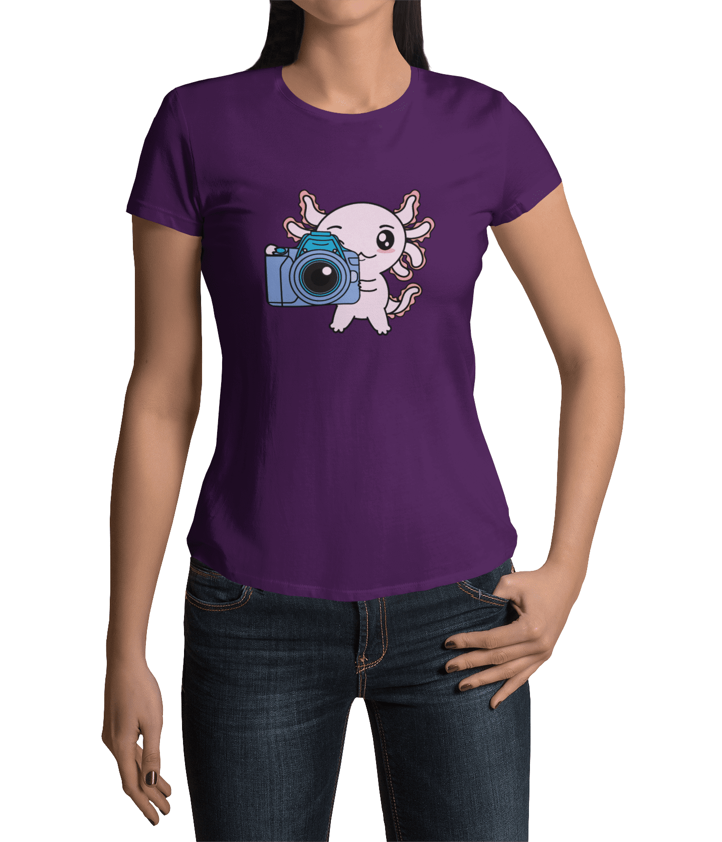 Playera Axolotzin Fotografo Ajolote Adulto E Infantil