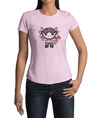 Playera Axolotzin Aviador Ajolote Adulto E Infantil