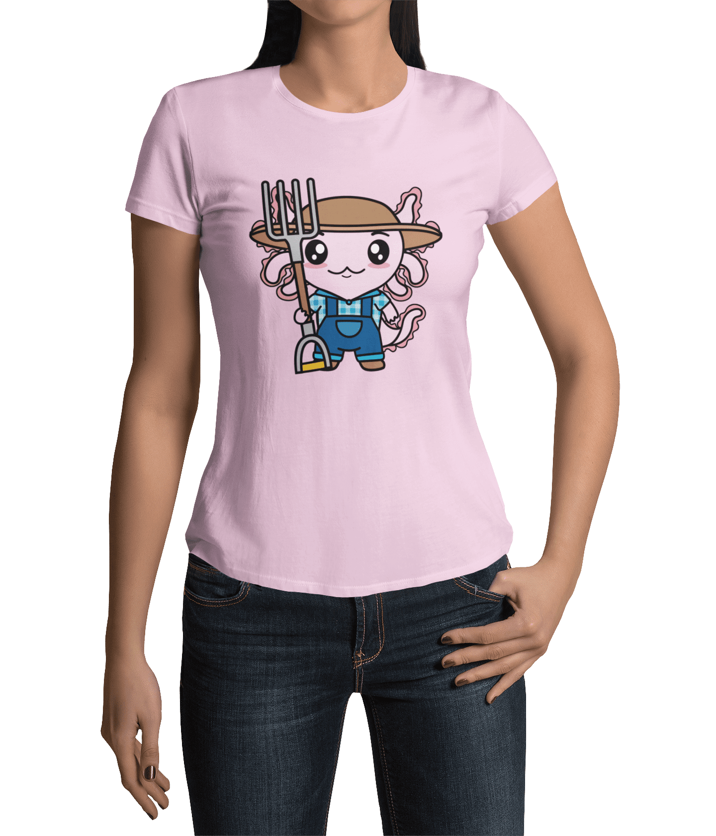 Playera Axolotzin Granjero Ajolote Adulto E Infantil