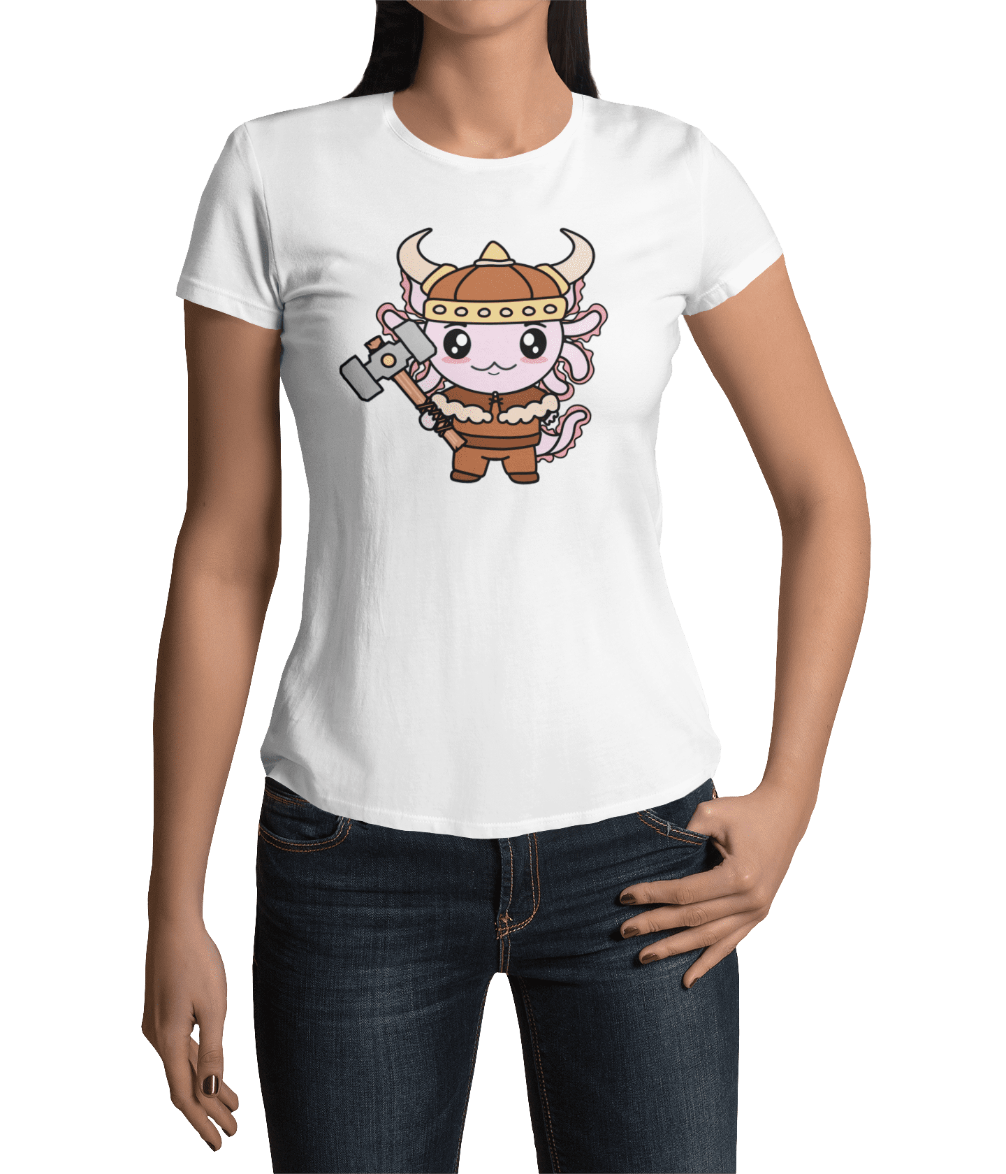 Playera Axolotzin Vikingo Ajolote Adulto E Infantil