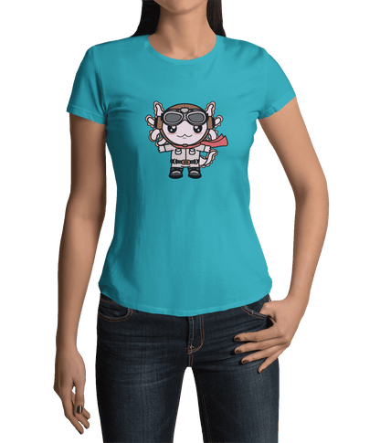 Playera Axolotzin Aviador Ajolote Adulto E Infantil