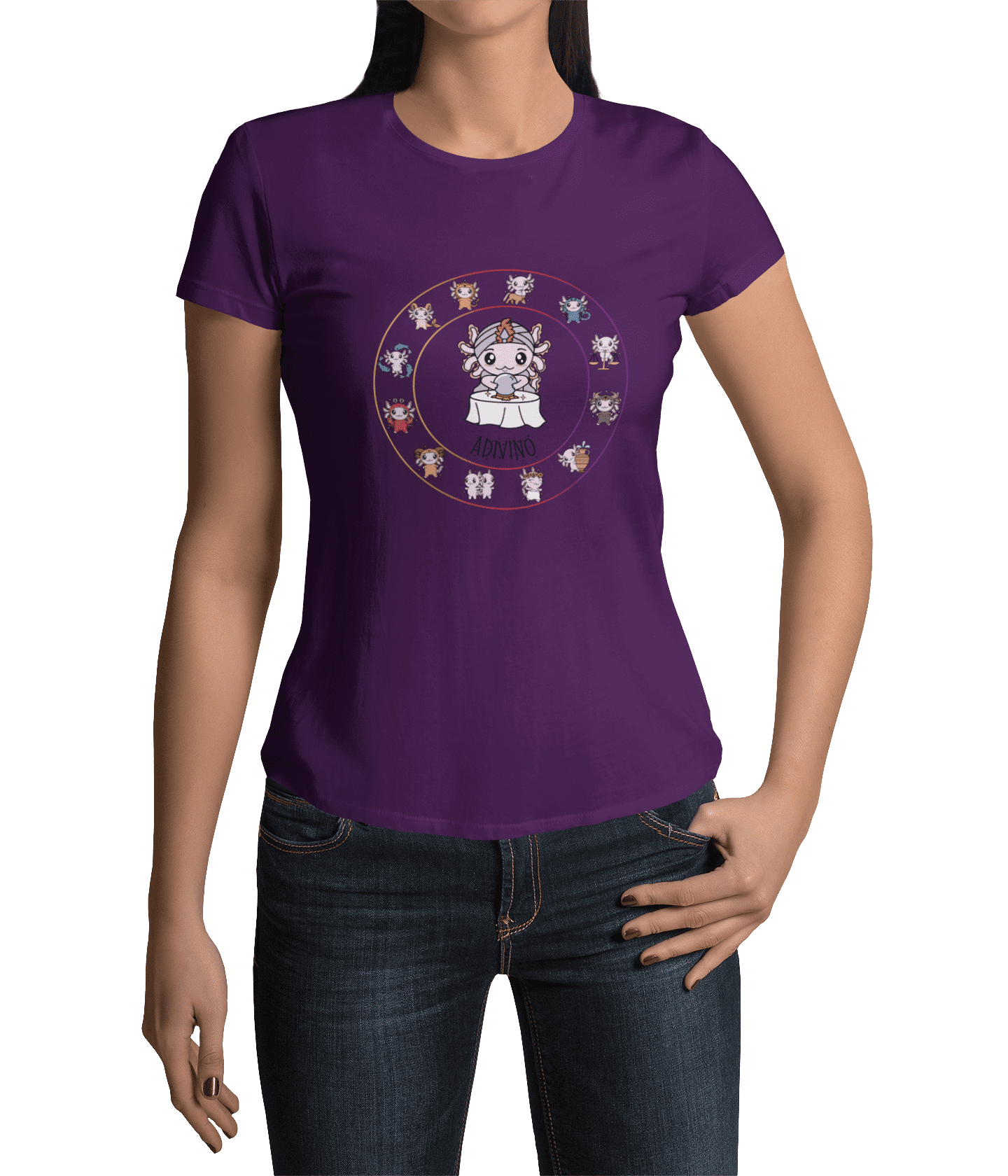 Playera Horoscopos Adivino Axolotzin Ajolote Adulto E Infantil