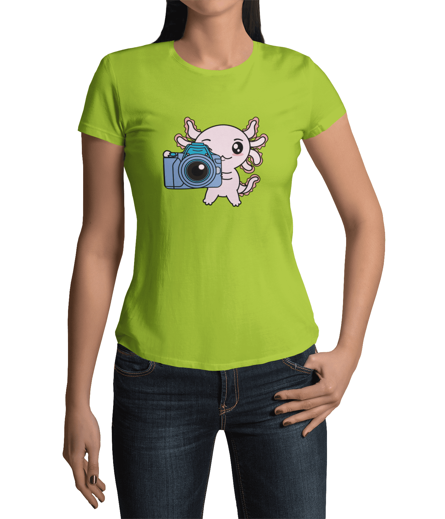 Playera Axolotzin Fotografo Ajolote Adulto E Infantil