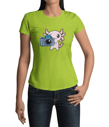 Playera Axolotzin Fotografo Ajolote Adulto E Infantil