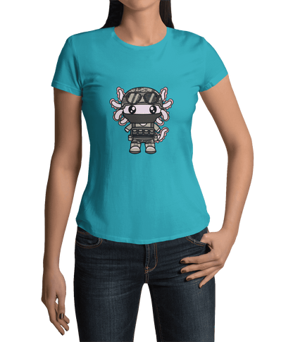 Playera Axolotzin Militar Ajolote Adulto E Infantil
