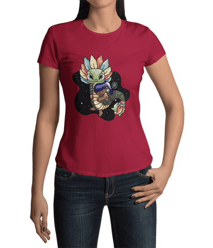 Playera Ajolotito Niña Y Quetzalcoatl Mirari Chan