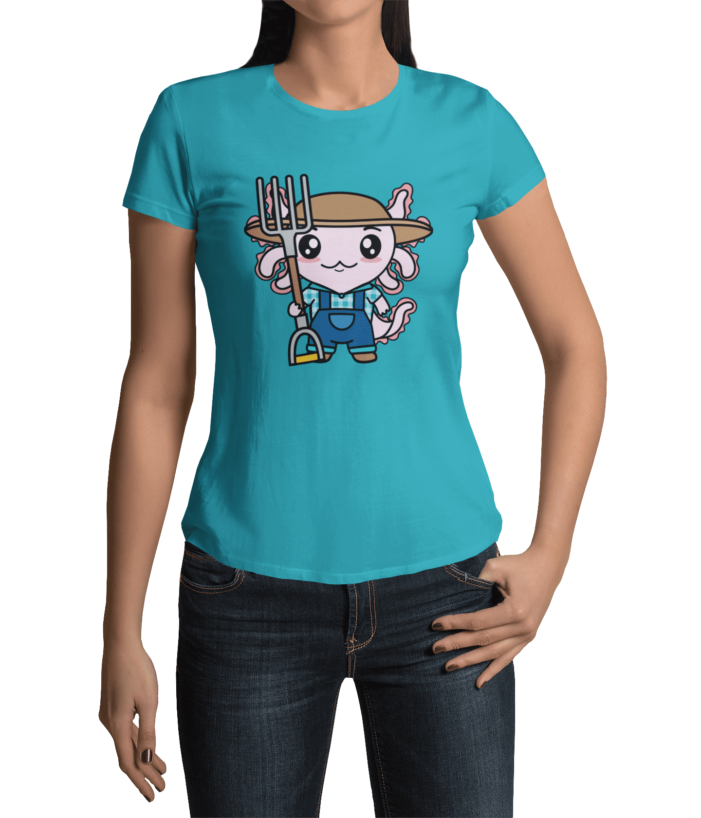 Playera Axolotzin Granjero Ajolote Adulto E Infantil