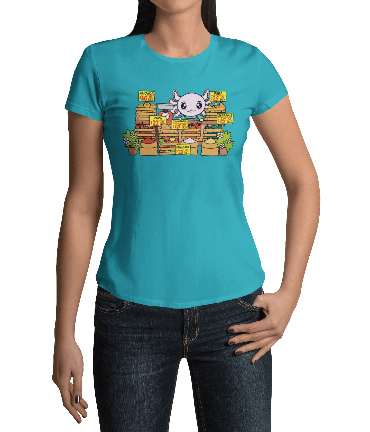 Playera Axolotzin Marchante Ajolote Adulto E Infantil