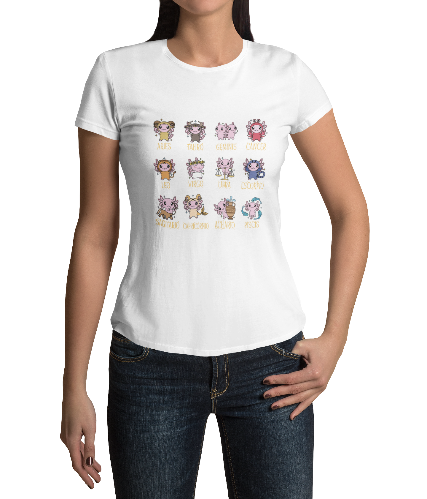 Playera Axolotzin Horoscopos Ajolote Adulto E Infantil