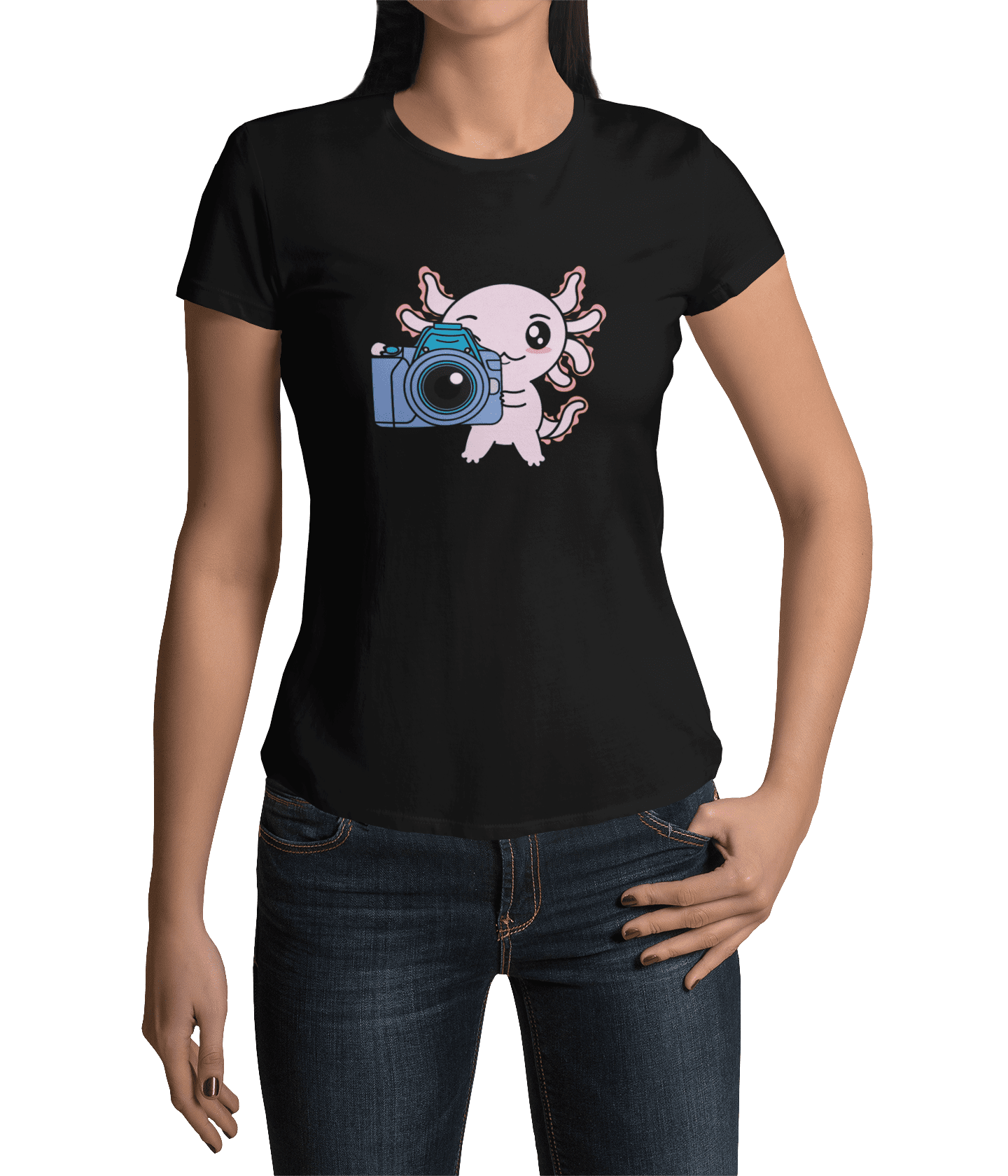 Playera Axolotzin Fotografo Ajolote Adulto E Infantil