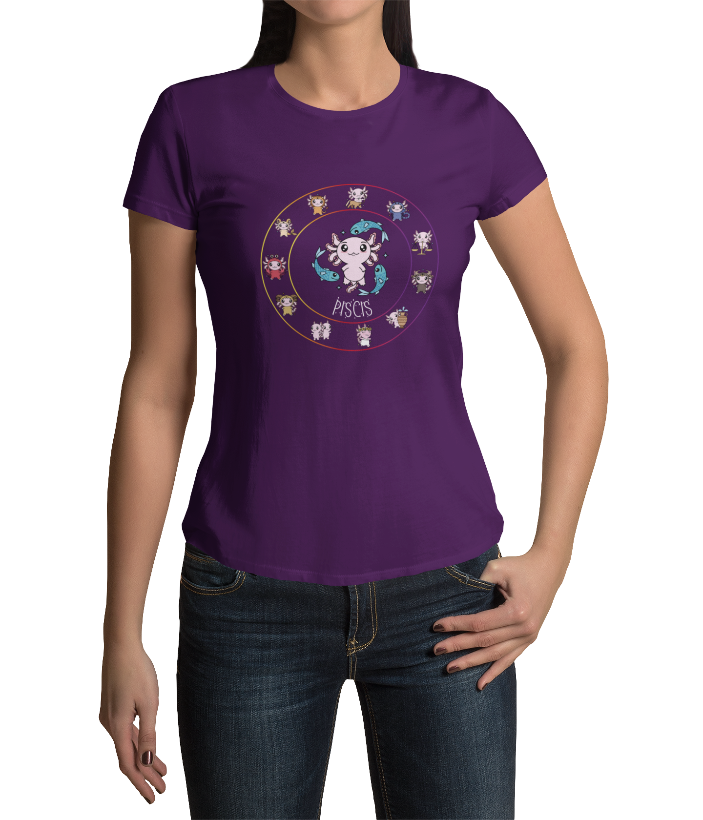 Playera Horoscopos Piscis Axolotzin Ajolote Adulto E Infantil