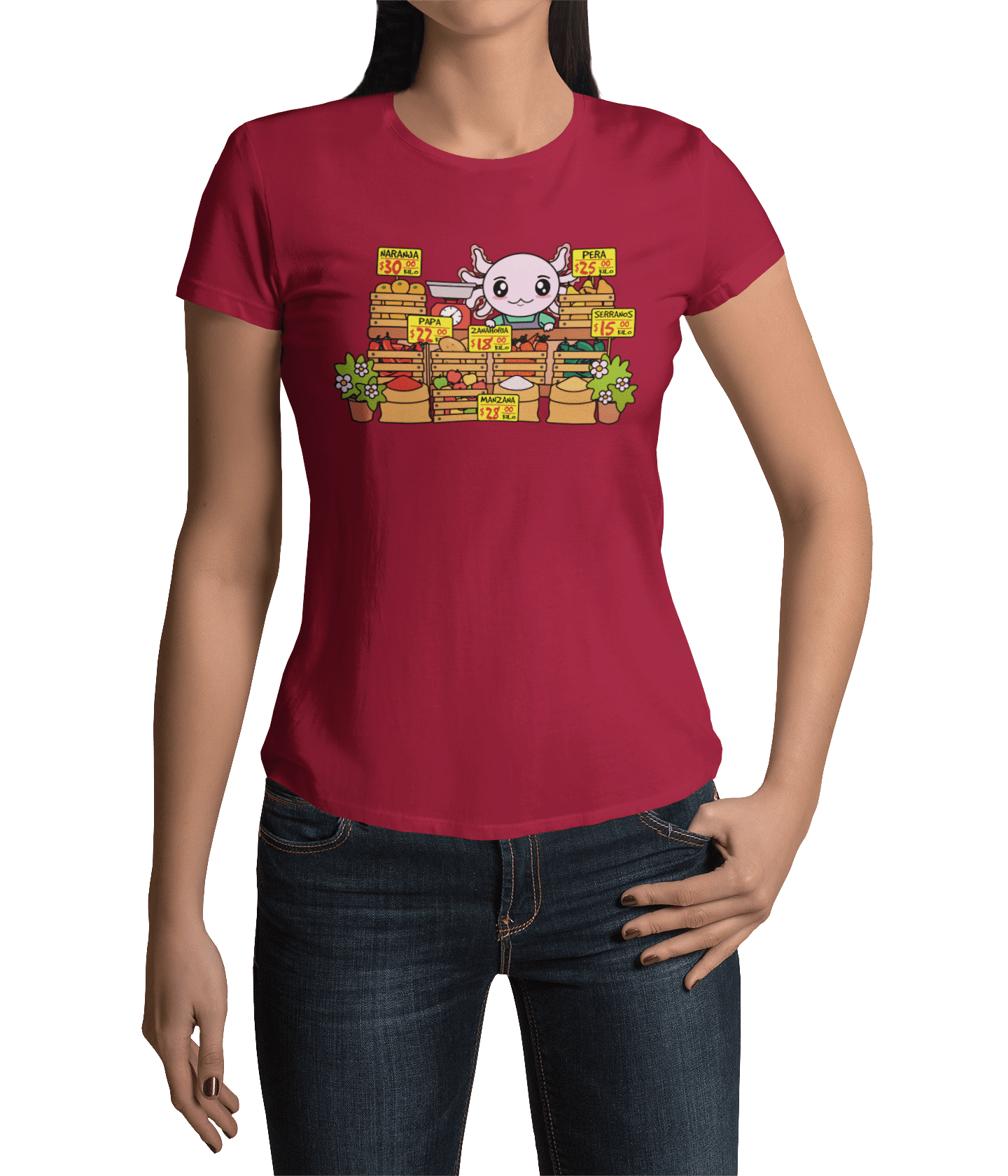 Playera Axolotzin Marchante Ajolote Adulto E Infantil