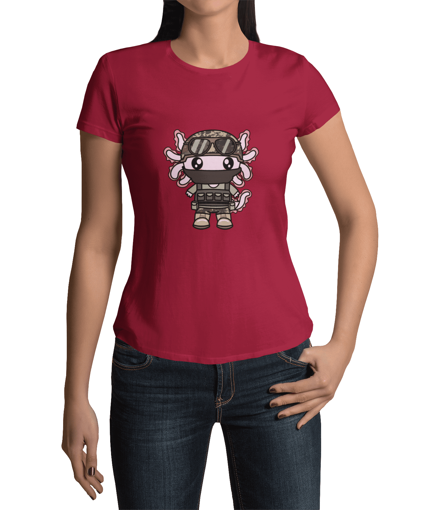 Playera Axolotzin Militar Ajolote Adulto E Infantil