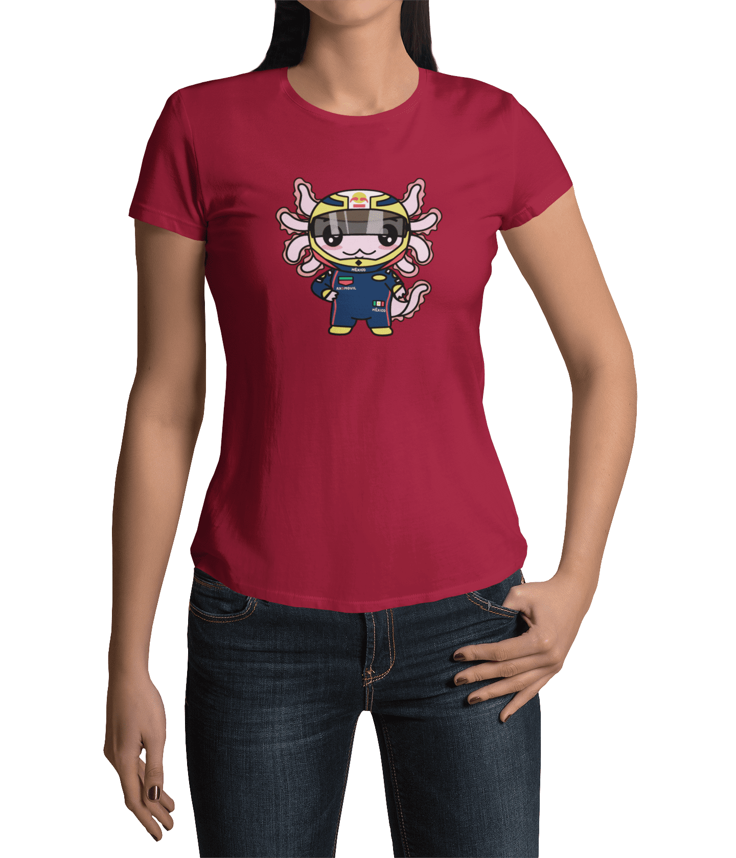 Playera Axolotzin Piloto De Carreras Ajolote Adulto E Infantil