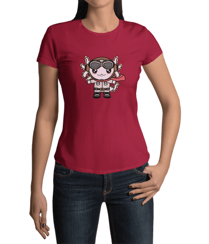 Playera Axolotzin Aviador Ajolote Adulto E Infantil