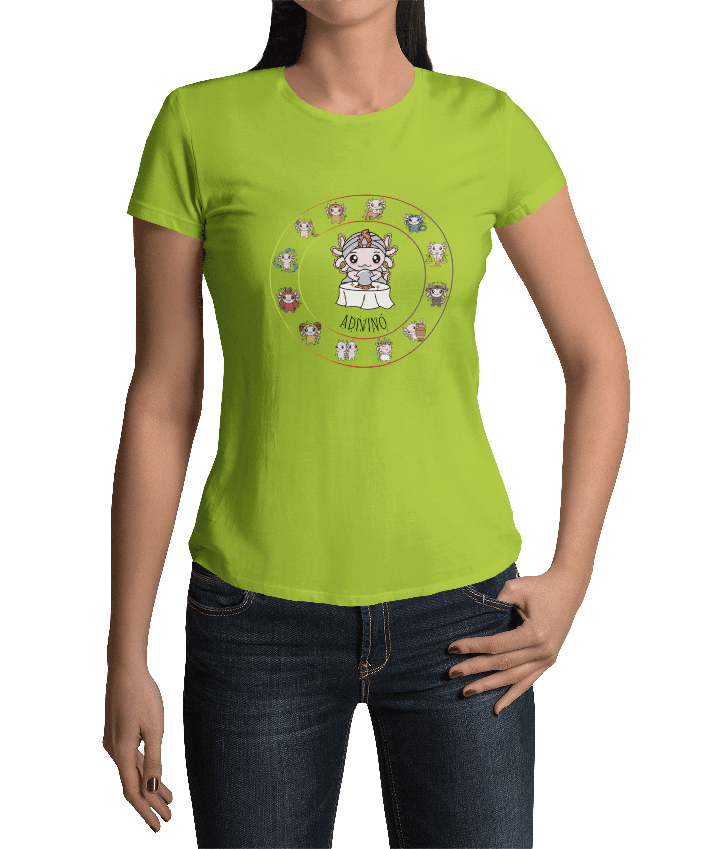 Playera Horoscopos Adivino Axolotzin Ajolote Adulto E Infantil
