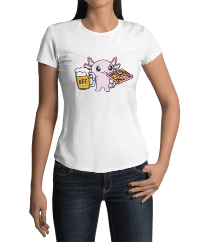 Playera Axolotzin Pizza & Cerveza Ajolote Adulto