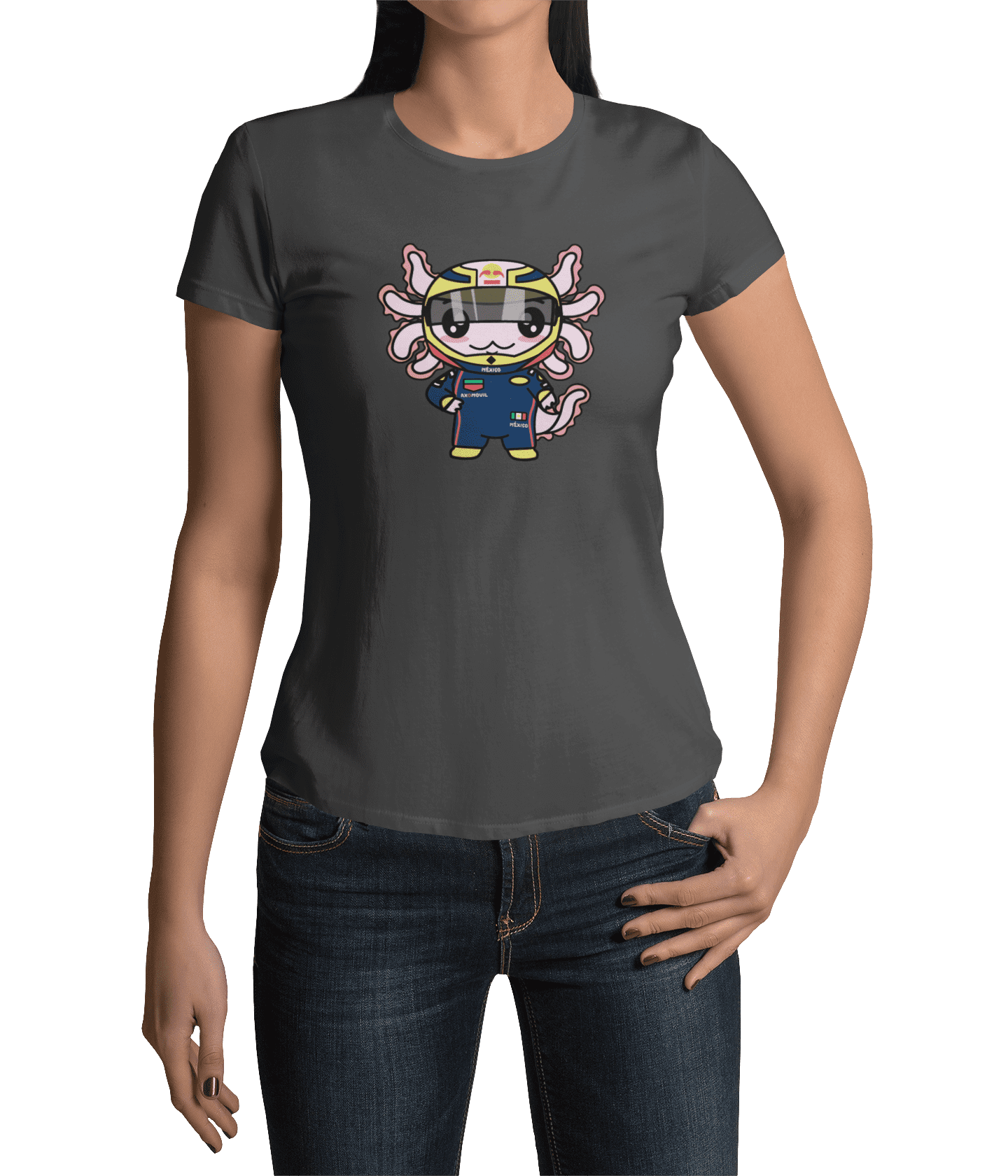 Playera Axolotzin Piloto De Carreras Ajolote Adulto E Infantil