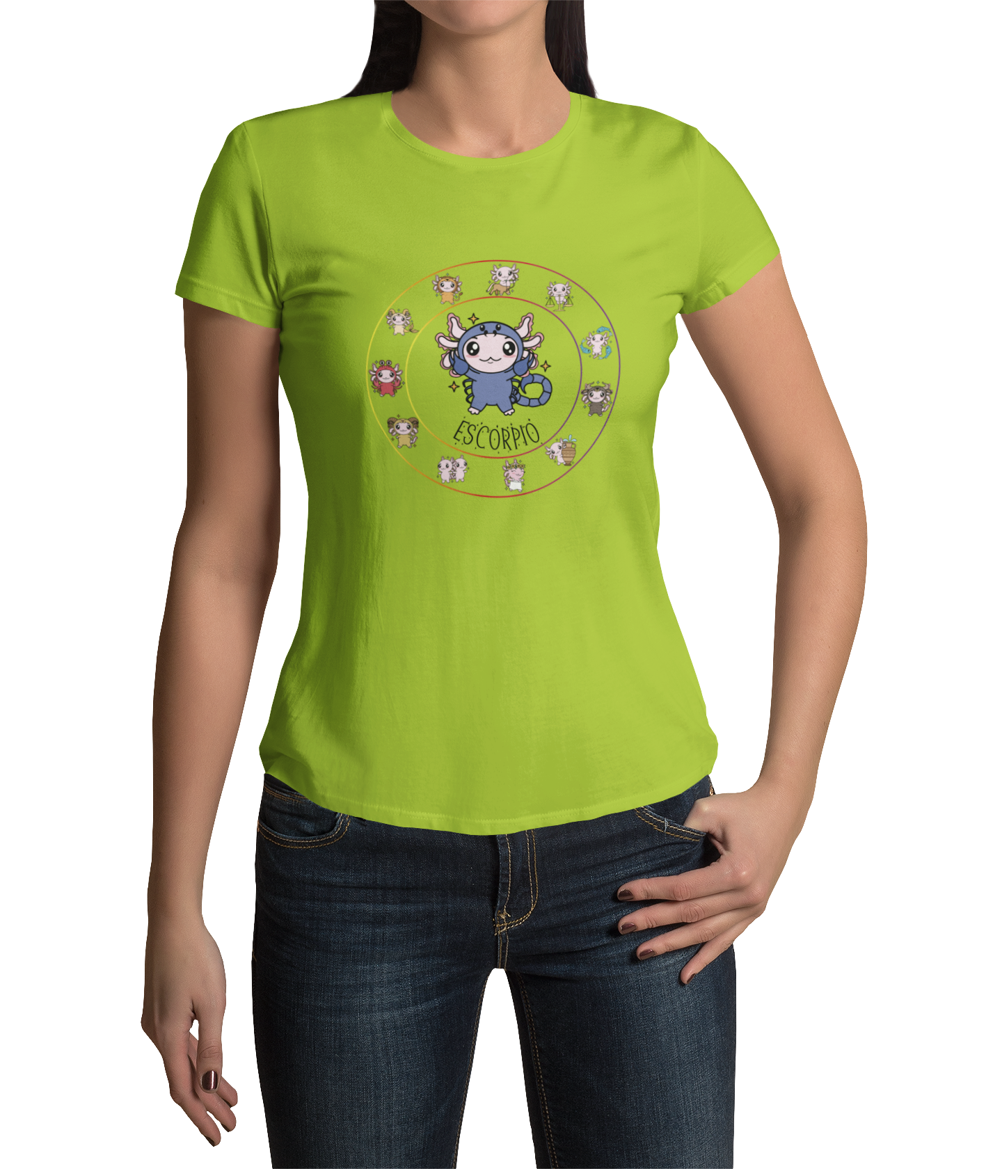 Playera Horoscopos Escorpio Axolotzin Ajolote Adulto E Infantil