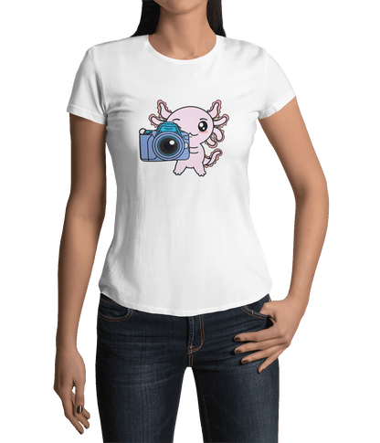 Playera Axolotzin Fotografo Ajolote Adulto E Infantil