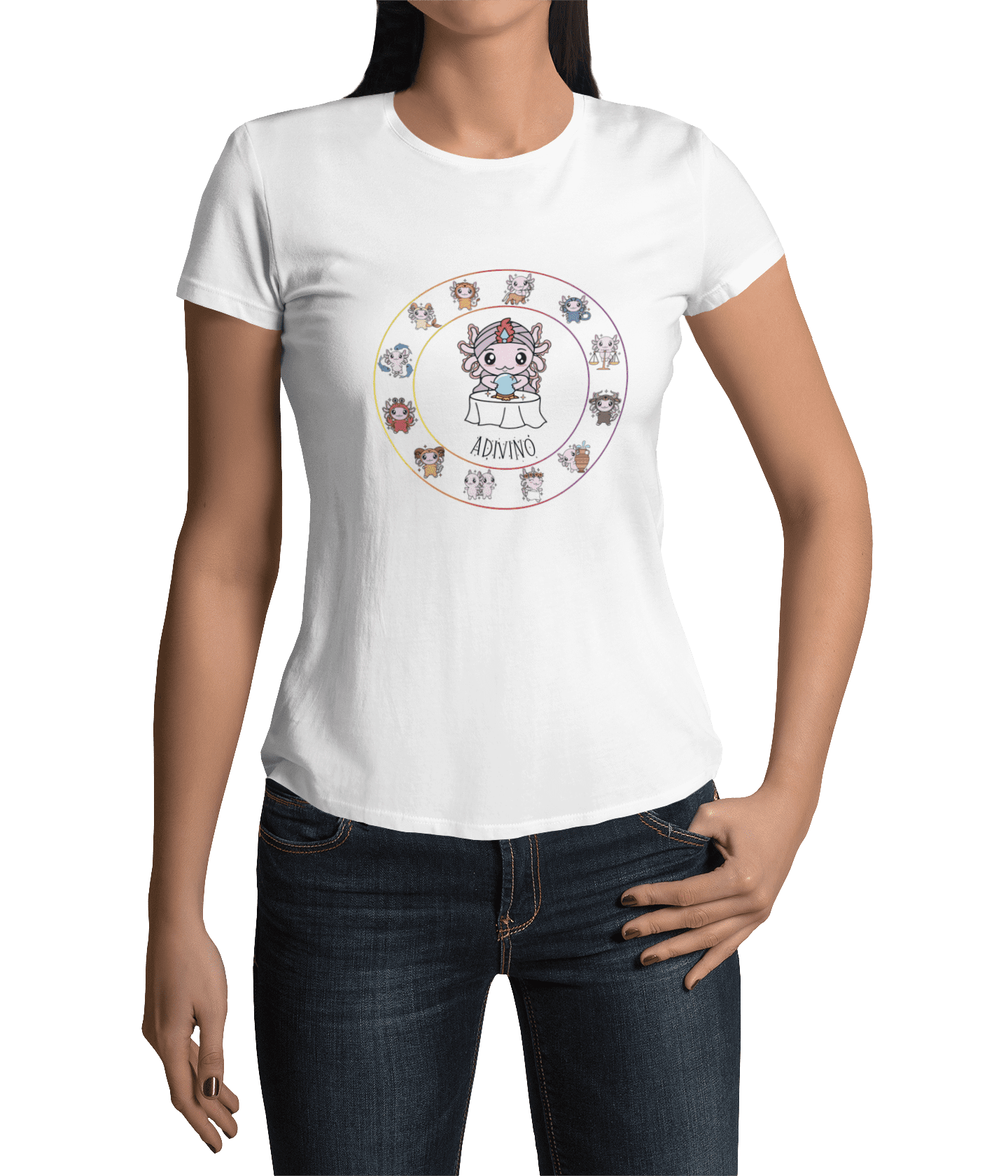 Playera Horoscopos Adivino Axolotzin Ajolote Adulto E Infantil